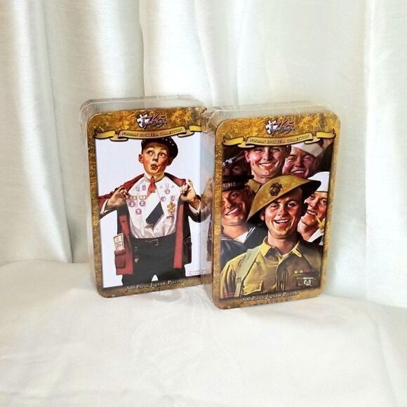Norman Rockwell Two Jigsaw Puzzles - Picture 1 of 5